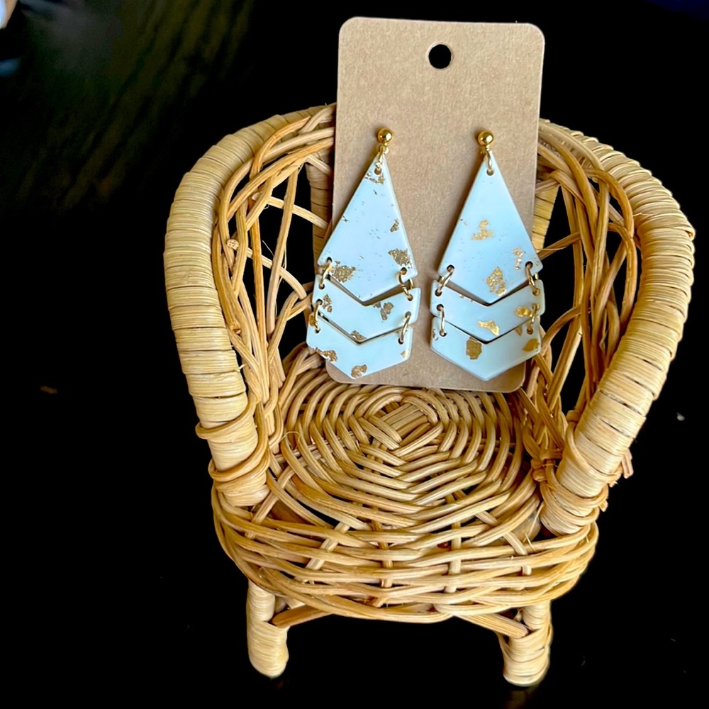 Trendy polymer clay statement earrings!